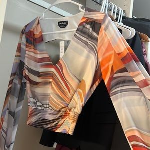 NWT BeBe smocked waist blouse Xxs